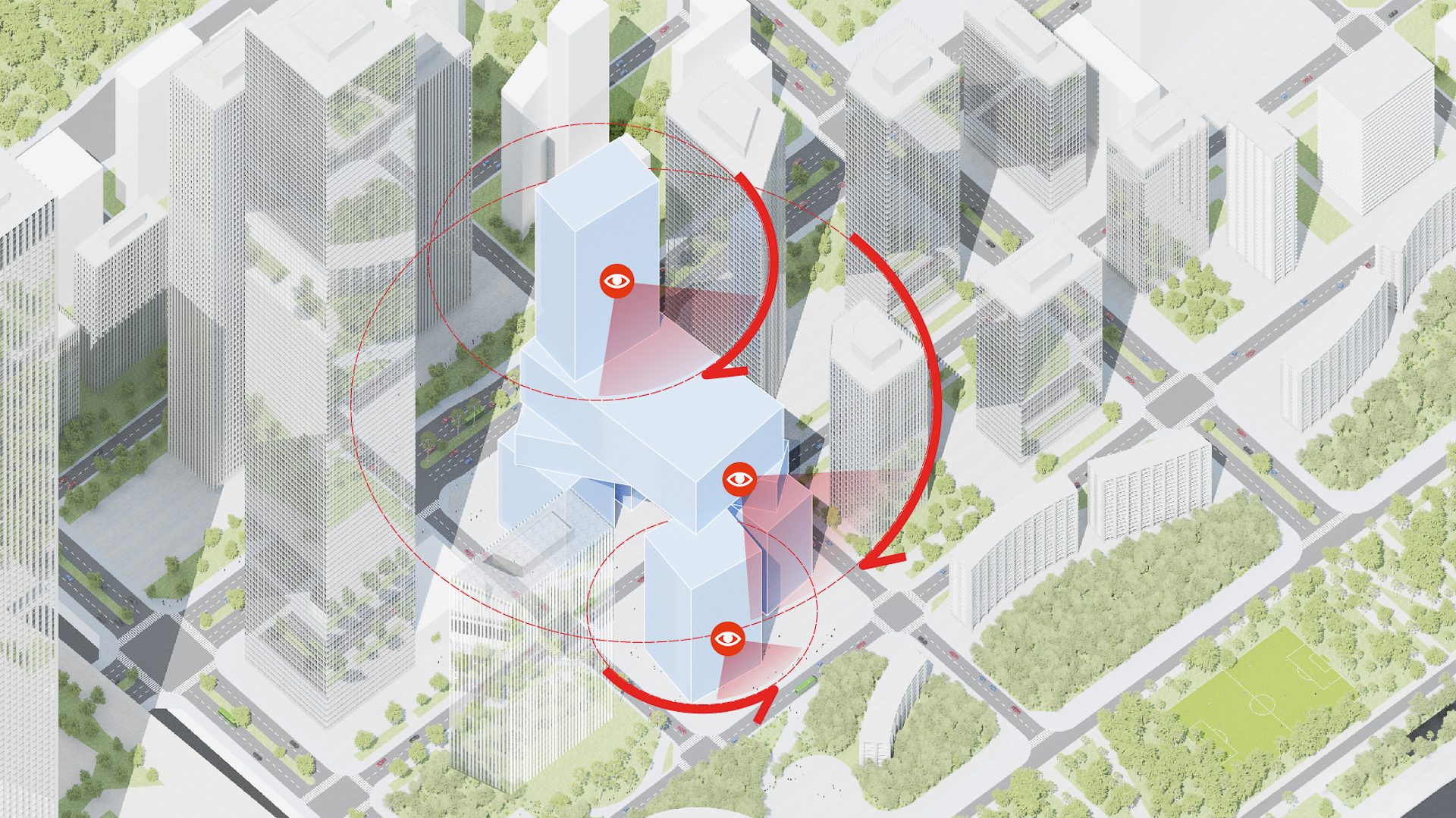 万科新总部三维城市 (Vanke 3d City)概念 建筑视角