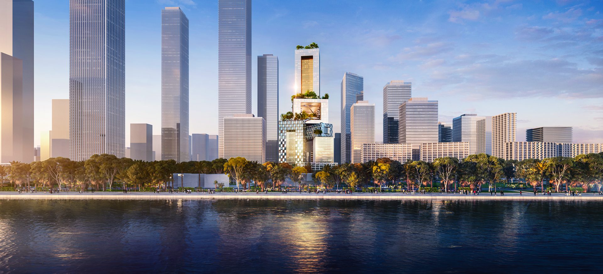 万科新总部三维城市 (Vanke 3d City) 河岸上的万科三维城市 效果图