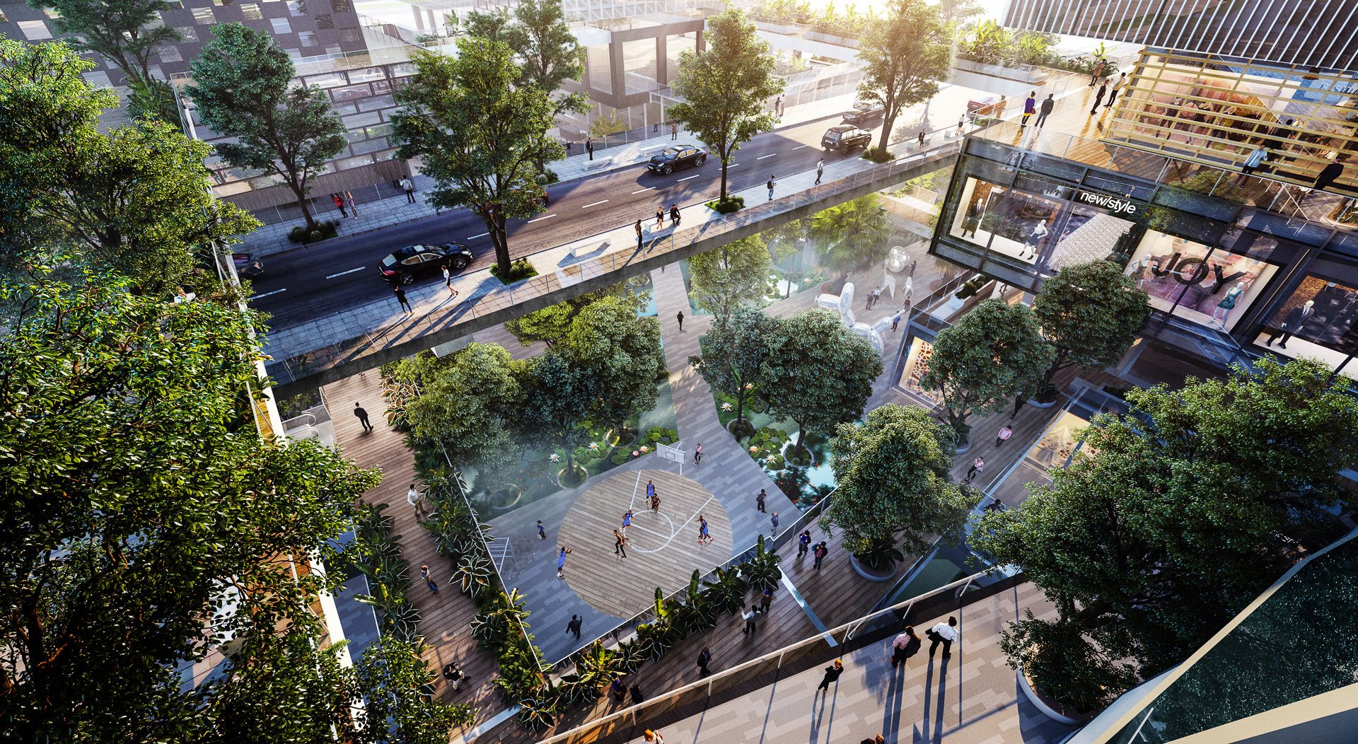 万科新总部三维城市 (Vanke 3d City)中庭 效果图