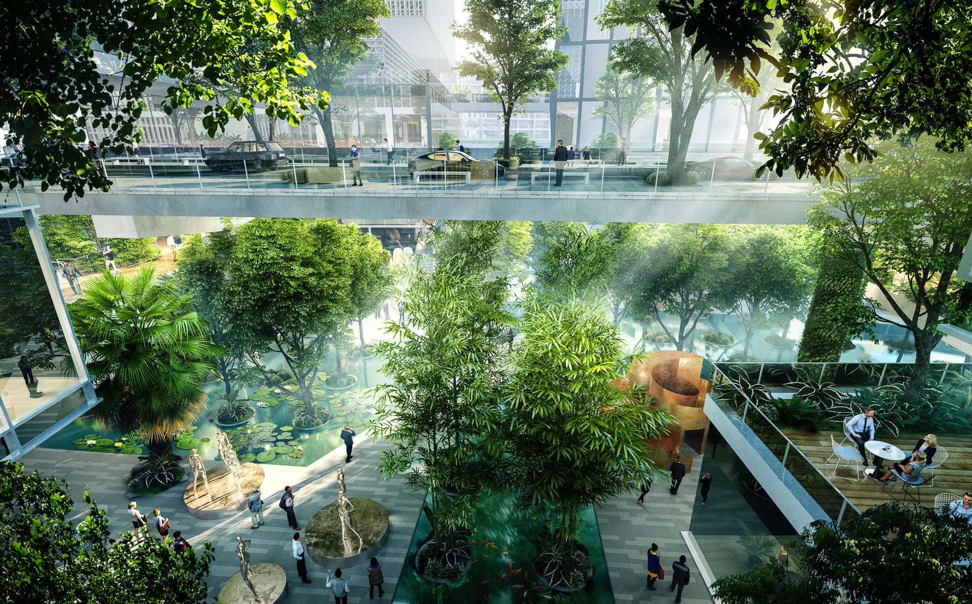 万科新总部三维城市 (Vanke 3d City)下沉式广场 效果图