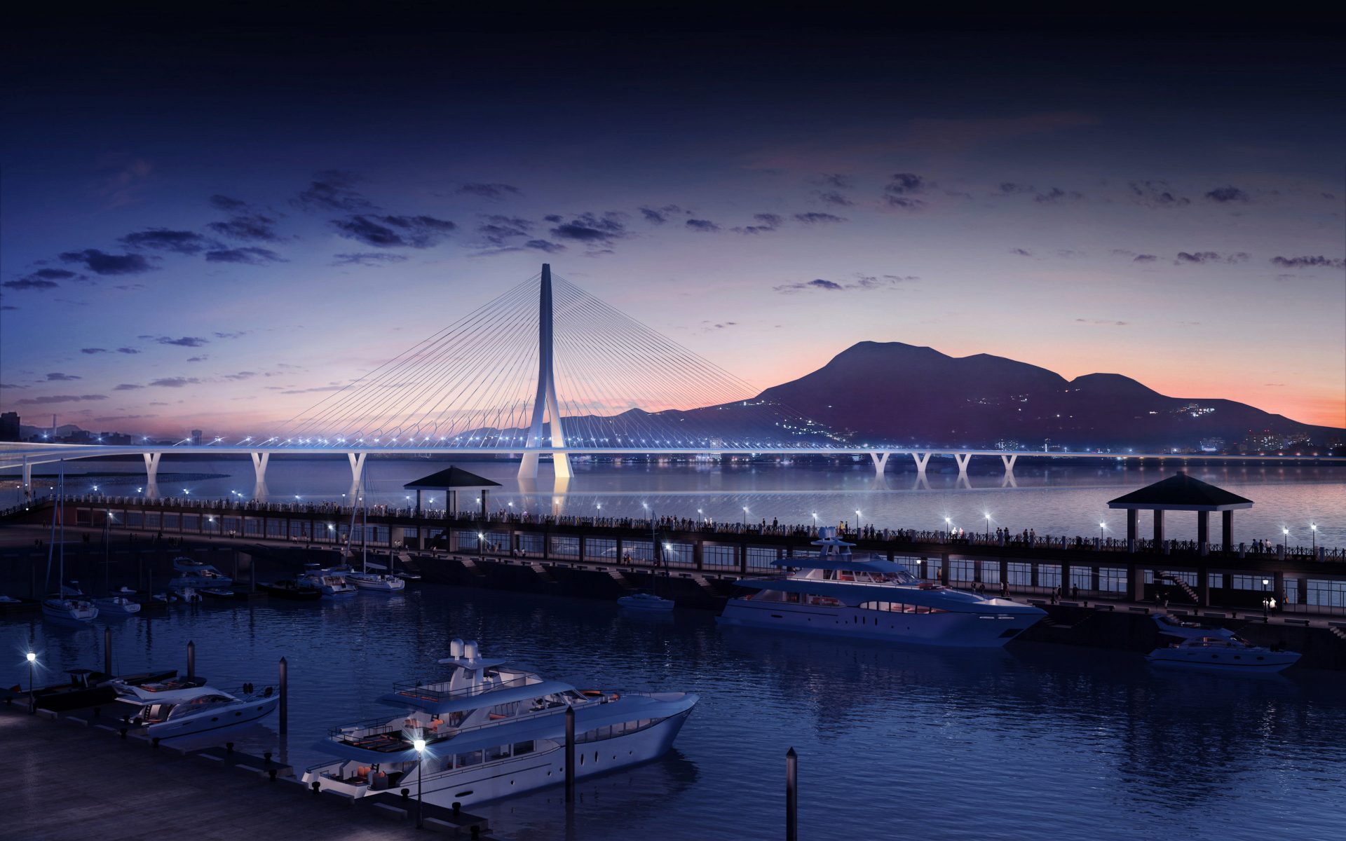 淡江大桥效果图 ©MIR and VisualArch