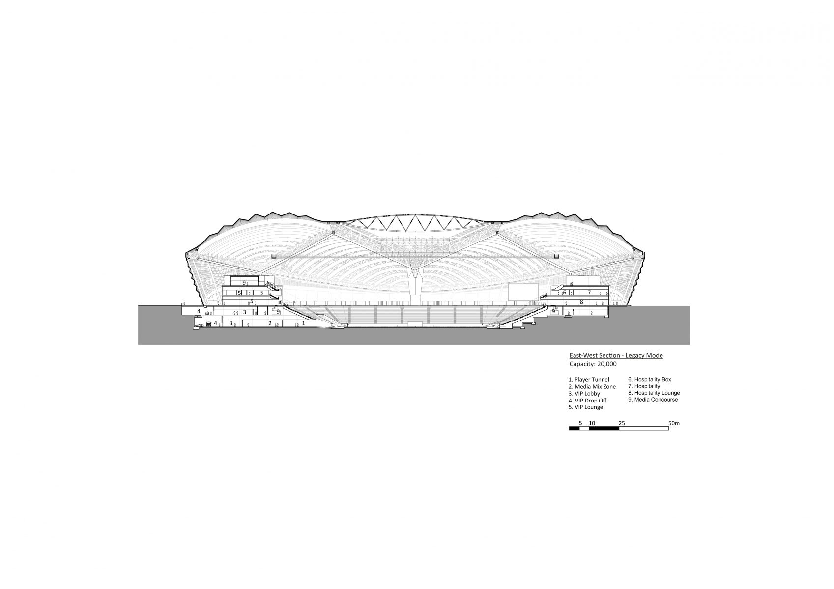 剖面图 ©Zaha Haidid Architects